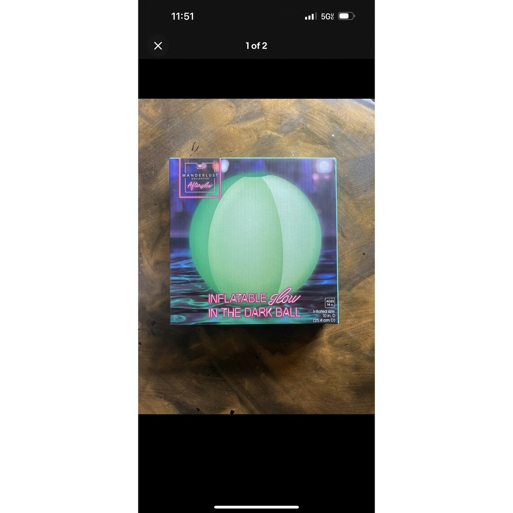 Wanderlust Glow in the Dark Inflatable Ball  New Inflated Size 10in Set Of 2